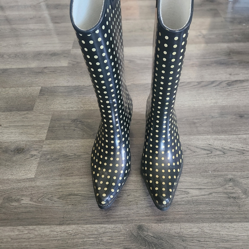 Brit and Bridle western cowboy polka dot rain boots - Picture 2 of 6